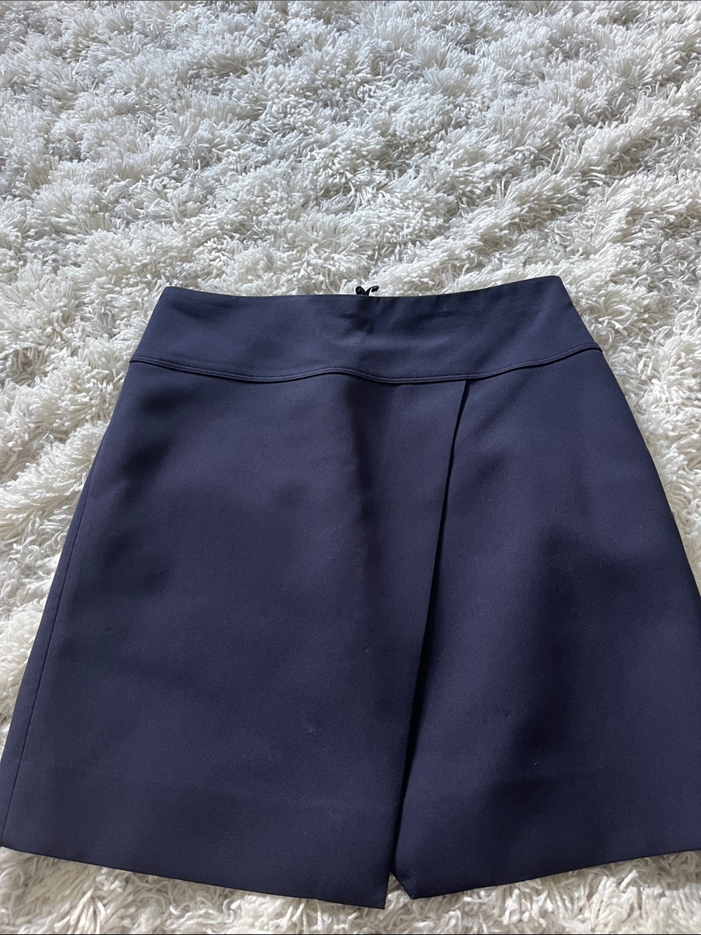 J. Crew Navy A-Line Skirt with Front Pleat